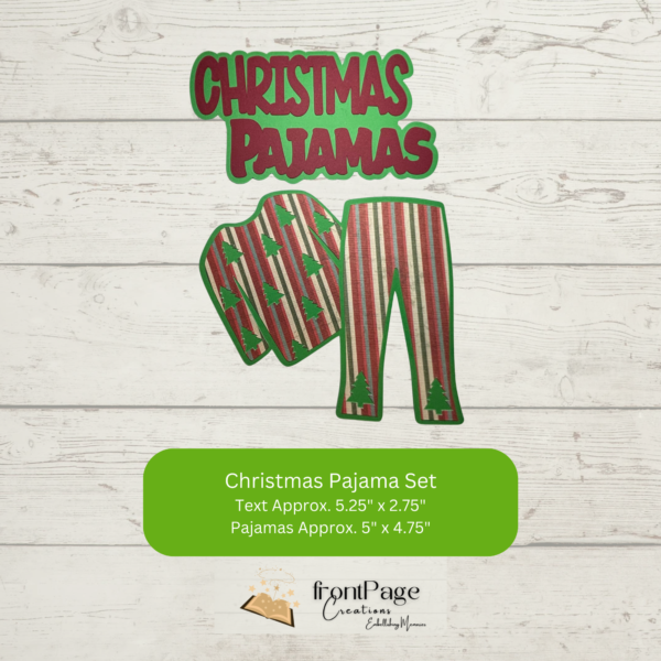 Christmas Pajama Scrapbooking Title & Embellishment