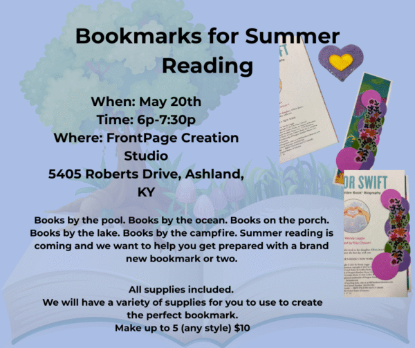 Flyer for May 20, 2025 bookmark class.